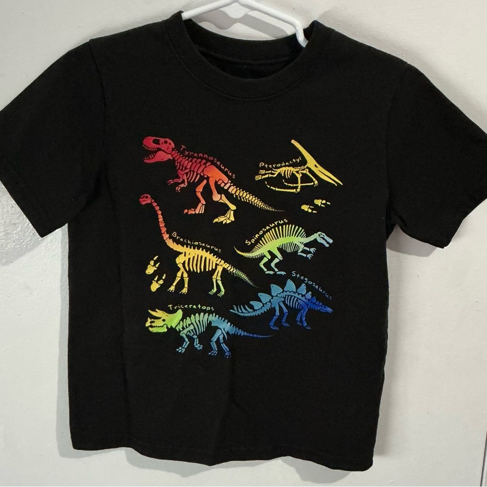 Garanimals Black Tee with Colorful Dinosaur Print